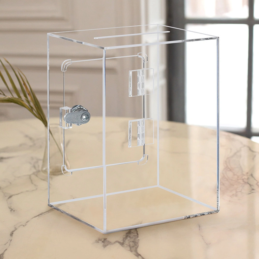 Convenient Acrylic Piggy Bank Transparent Money Storage Box With Lock Kids Use Saving Box