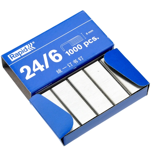 High-quality 24/6 6mm Galvanized Staples - 1000 pcs/set