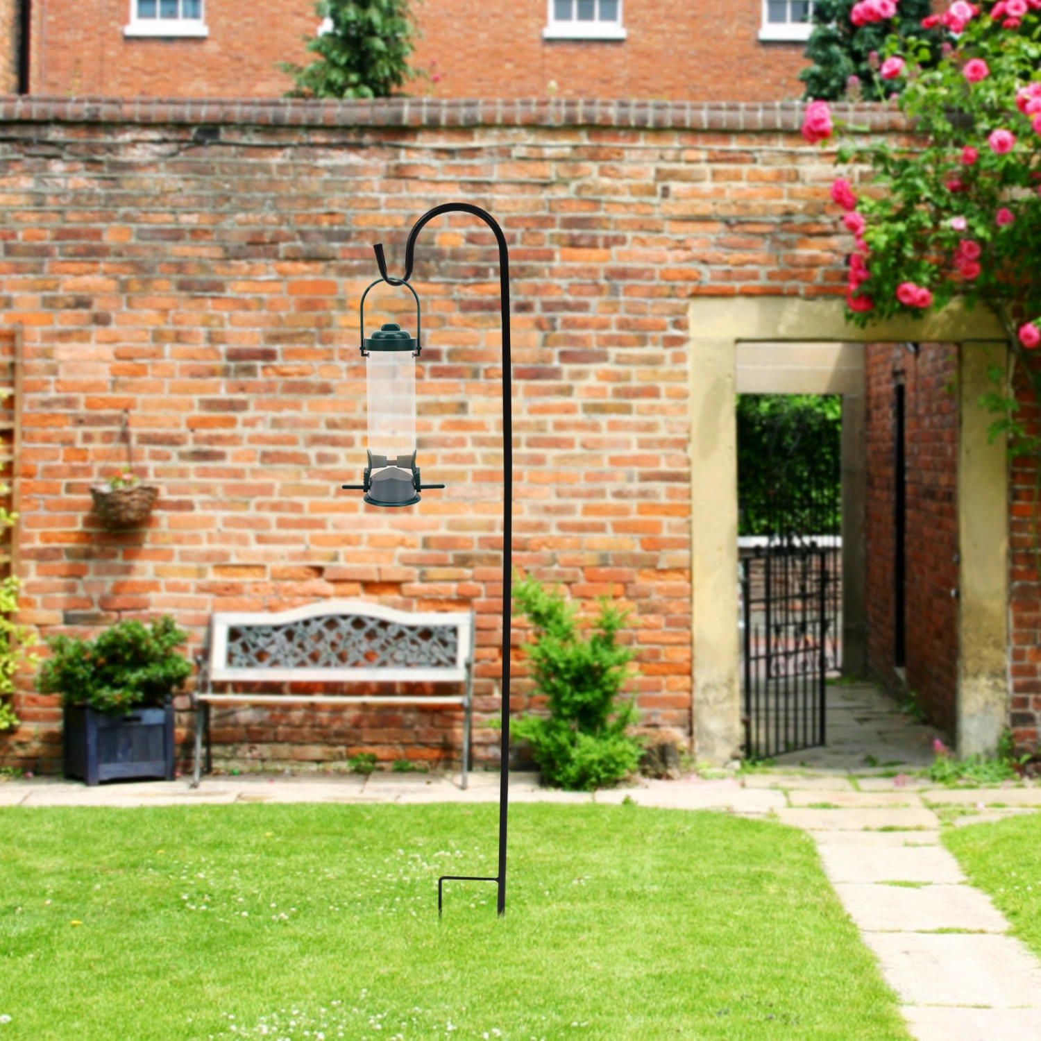 Garden Ground Insert Hook Bird Feeder Hook Iron Hook for Flowerpot Outdoor Garden Hook