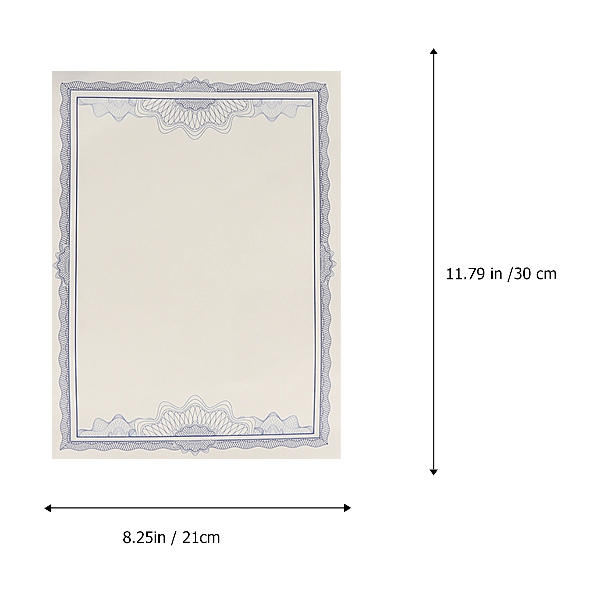 1 Set of 5Pcs Blank A4 Certificate Paper 12K Blue Border Inner Sheet Paper Core