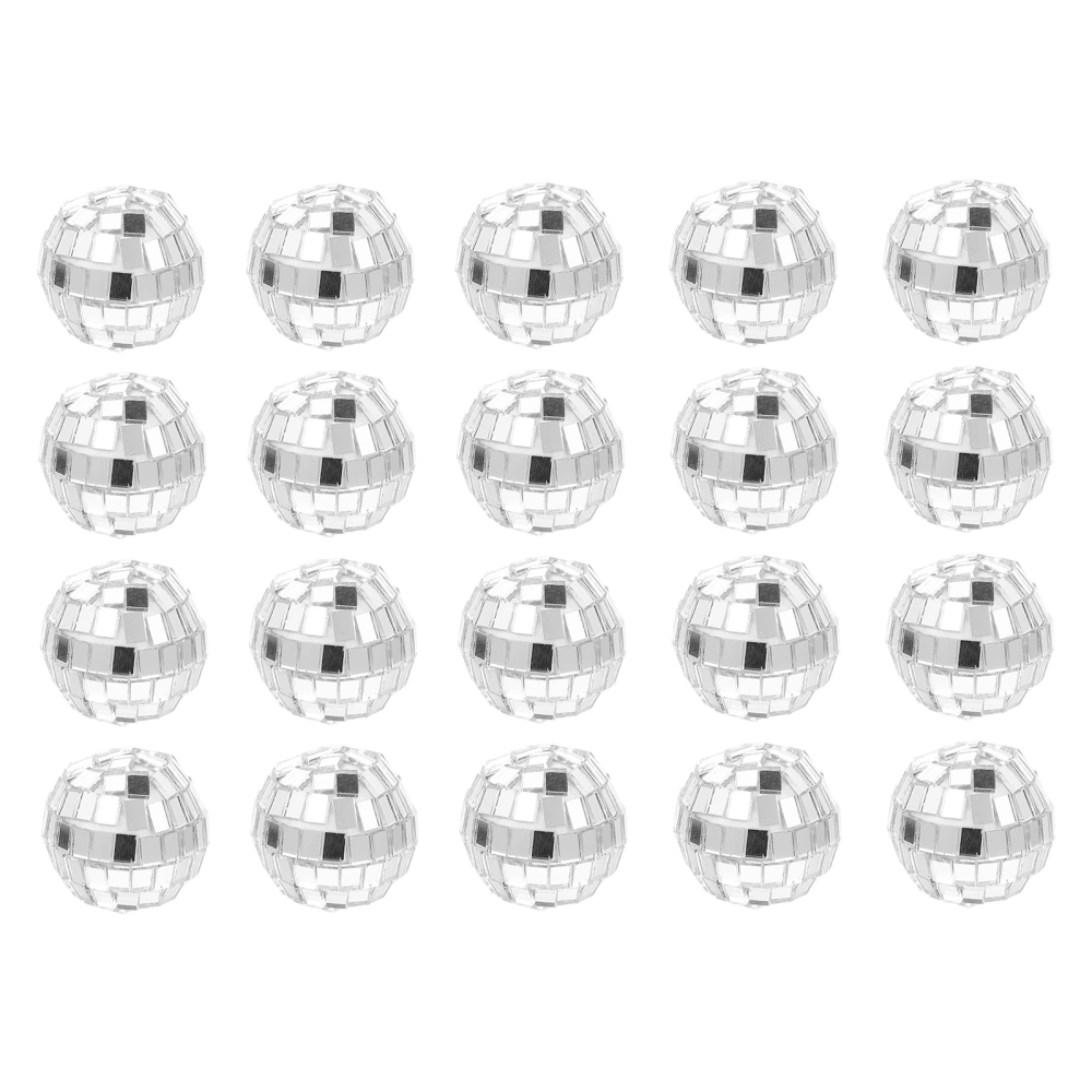 20pcs Glass Reflective Sphere Showcase Adornments Disco Mirror Balls Ornaments