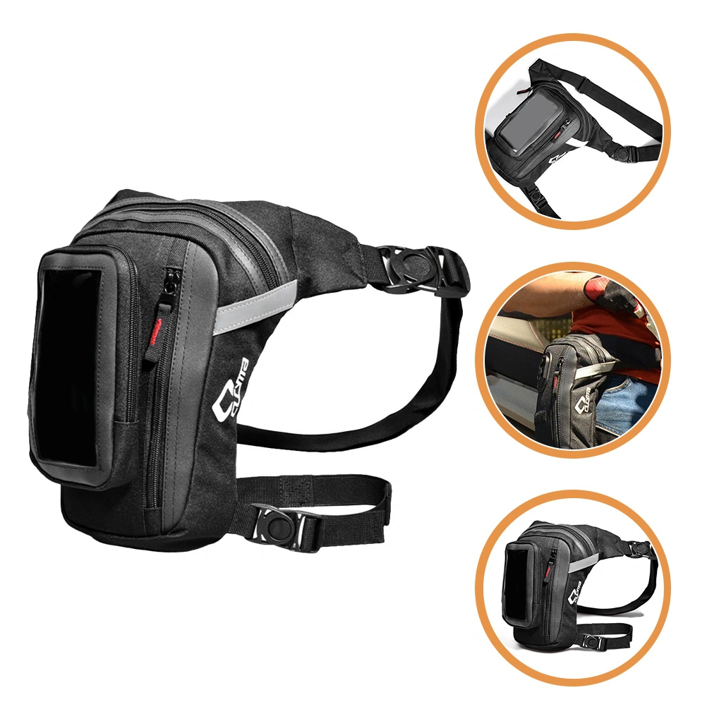 Waterproof Motorcycle Bike Drop Leg Bag for Men Thigh Waist Fanny Pack Multi-Function Travel Outdoor Sports Riding Cycling Pouch Wallet (Black)