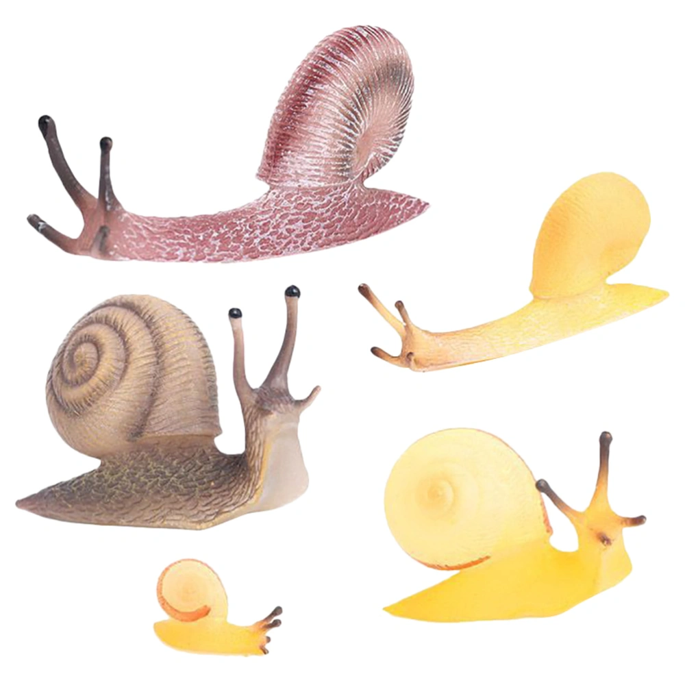 5pcs Realistic Simulation Snail Figures Snail Figurine Simulation Animal Figures Kids Toys