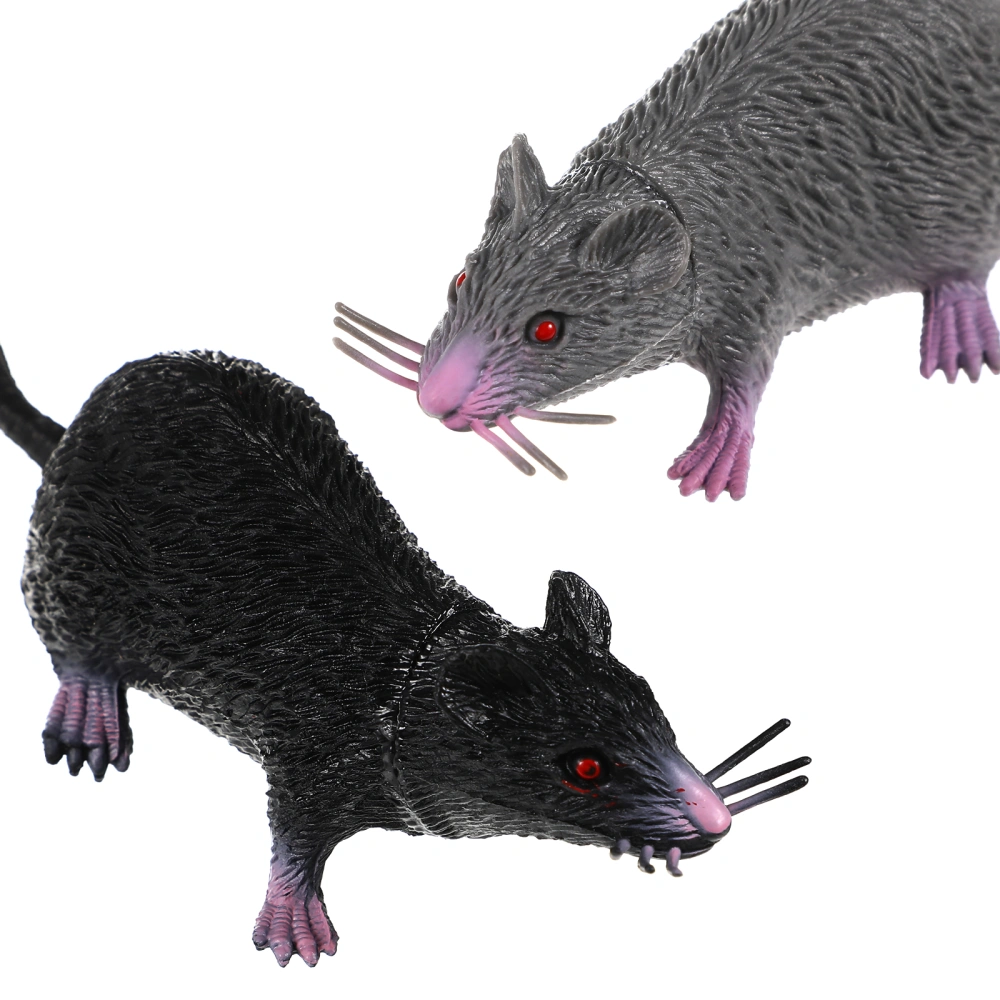 2 Pcs Realistic Mice Toys Lifelike Mice Creepy Toys Spooky Fake Rat Figures Tricks Pranks Props