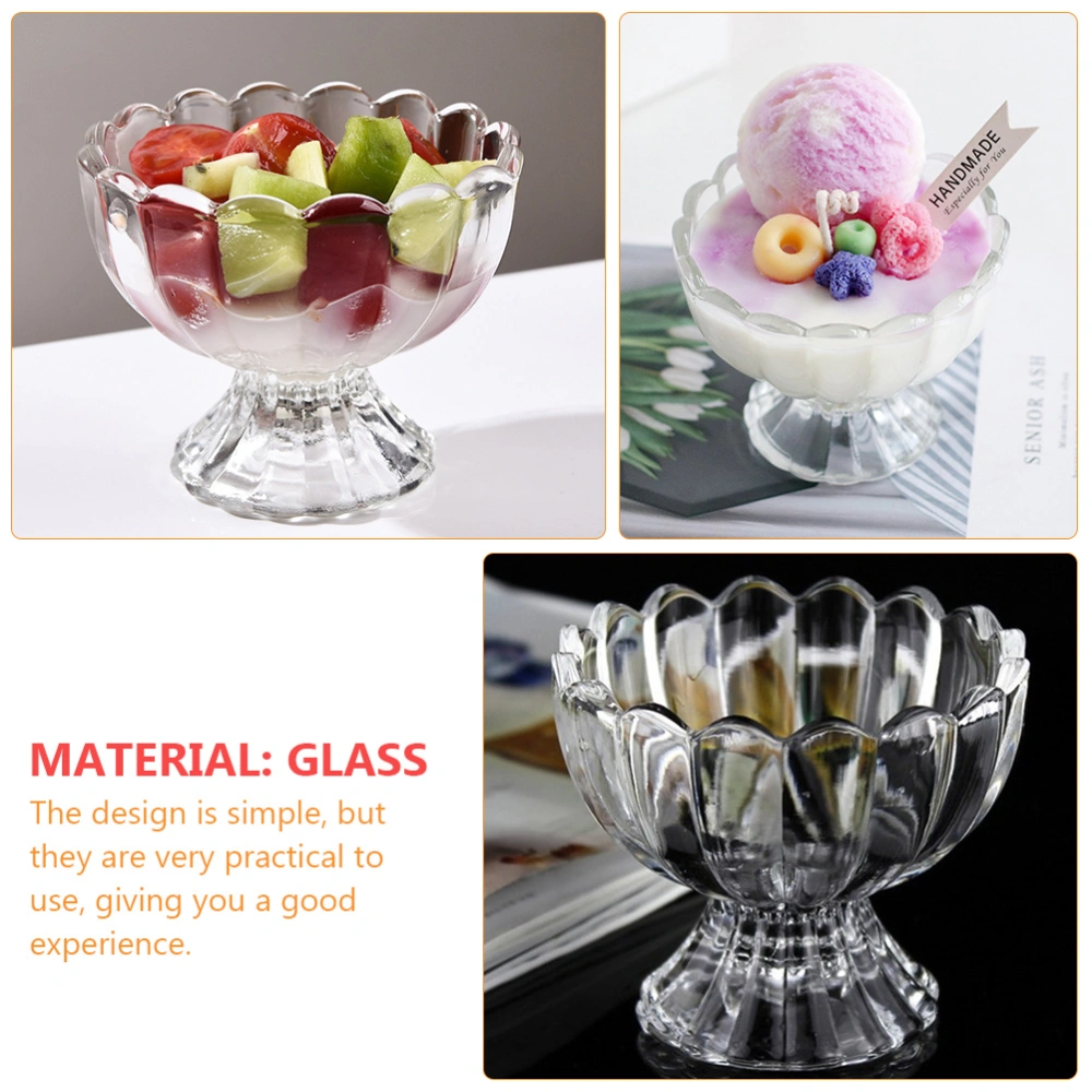 6Pcs 100ml Dessert Cups Ice Cream Holders Pudding Cups Fruit Bowls (Transparent)