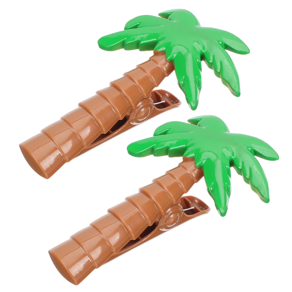 2pcs Palm Tree Shaped Beach Towel Clips Holders Lounge Chair  Towel Secure Clips