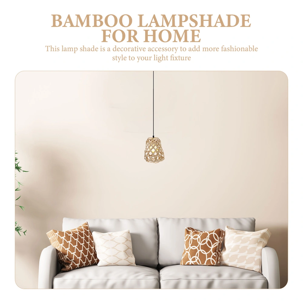 4pcs Woven Bamboo Lampshade Rustic Bamboo Lampshade Pendant Light Lamp Cover Lamp Accessory