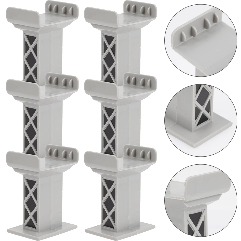 6pcs Train Bridge Pier Toys Kids Train Bridge Support Risers Train Track Accessories