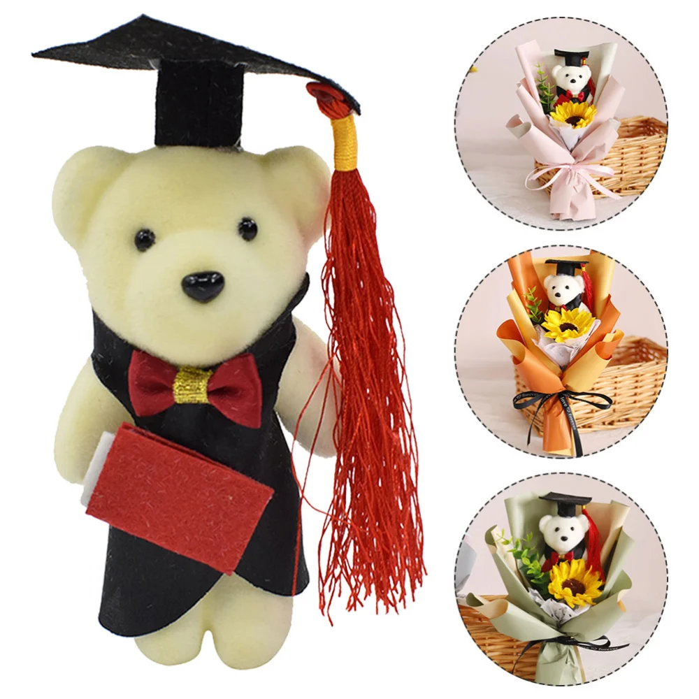 24pcs Mini Plush Bear Stuffed Graduation Stuffed Animals Plush Bears Bouquet Decor