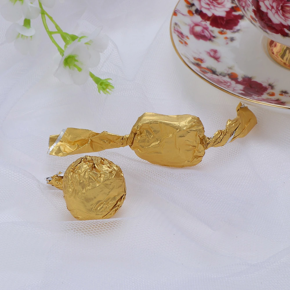 200pcs Aluminium Foil Paper Golden Wrapping Paper Gift Packaging Paper for Chocolate Candy Bath Bombs (Golden)