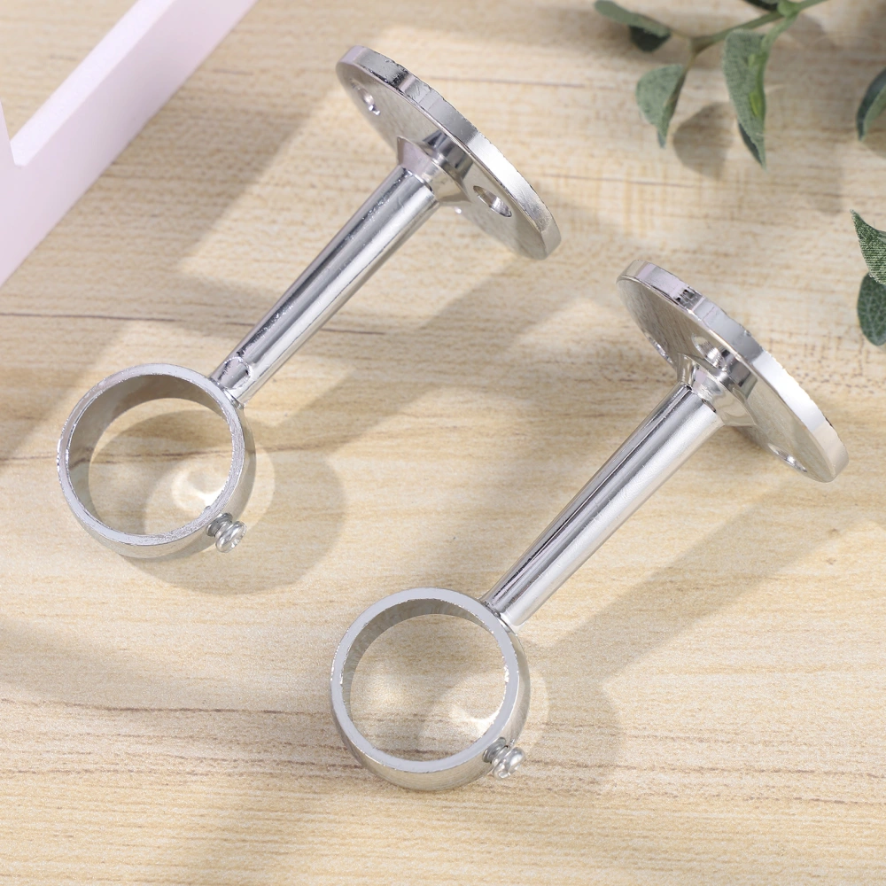 WINOMO 2PCS Hanging Rod Wardrobe Rail Holder Wardrobe Tube Support Bracket Clothes Hanging Rod Holder - 25MM