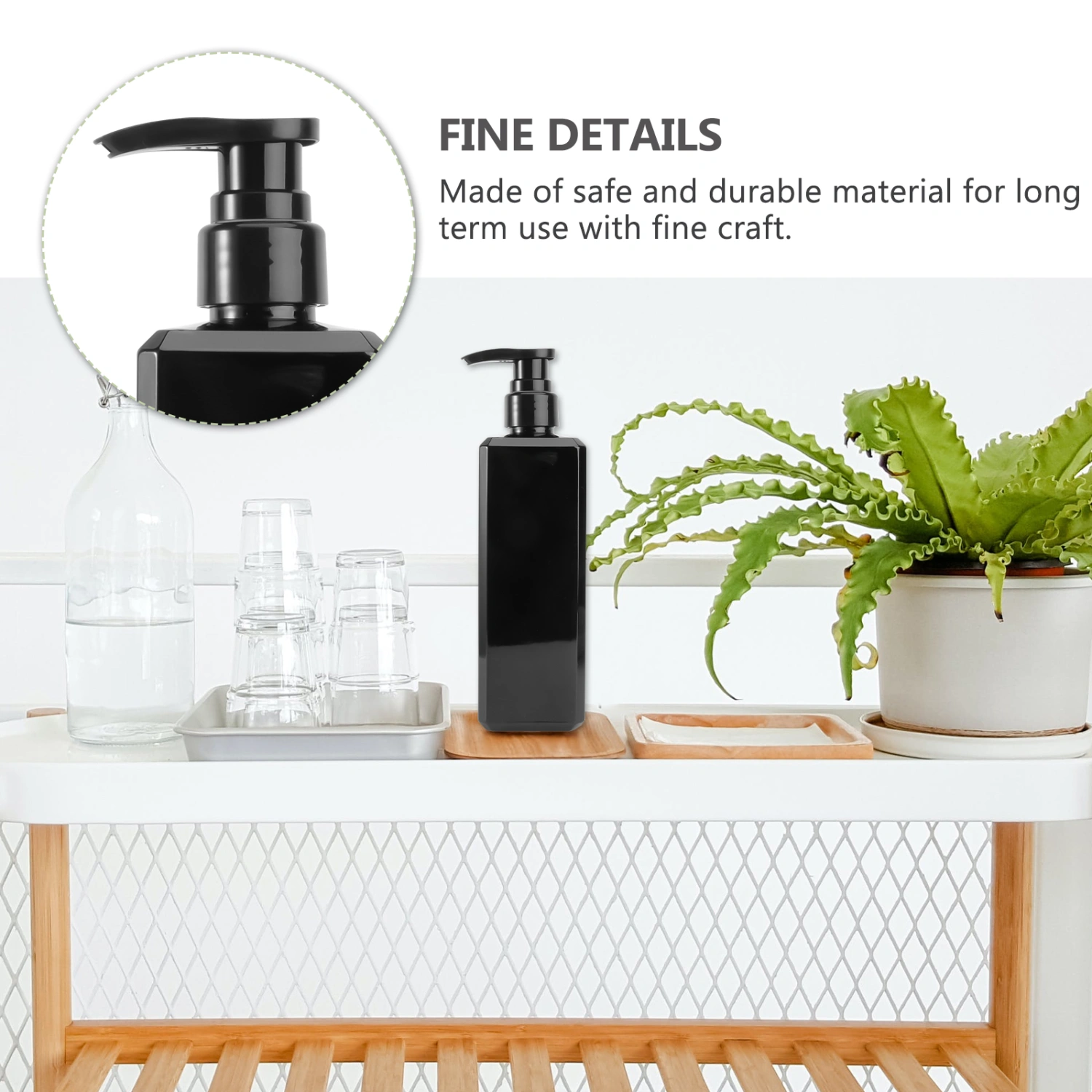 1pc Liquid Soap Bottle Shampoo Bottle Lotion Pump Bottle Shower Gel Holder Empty Container 500ml Black
