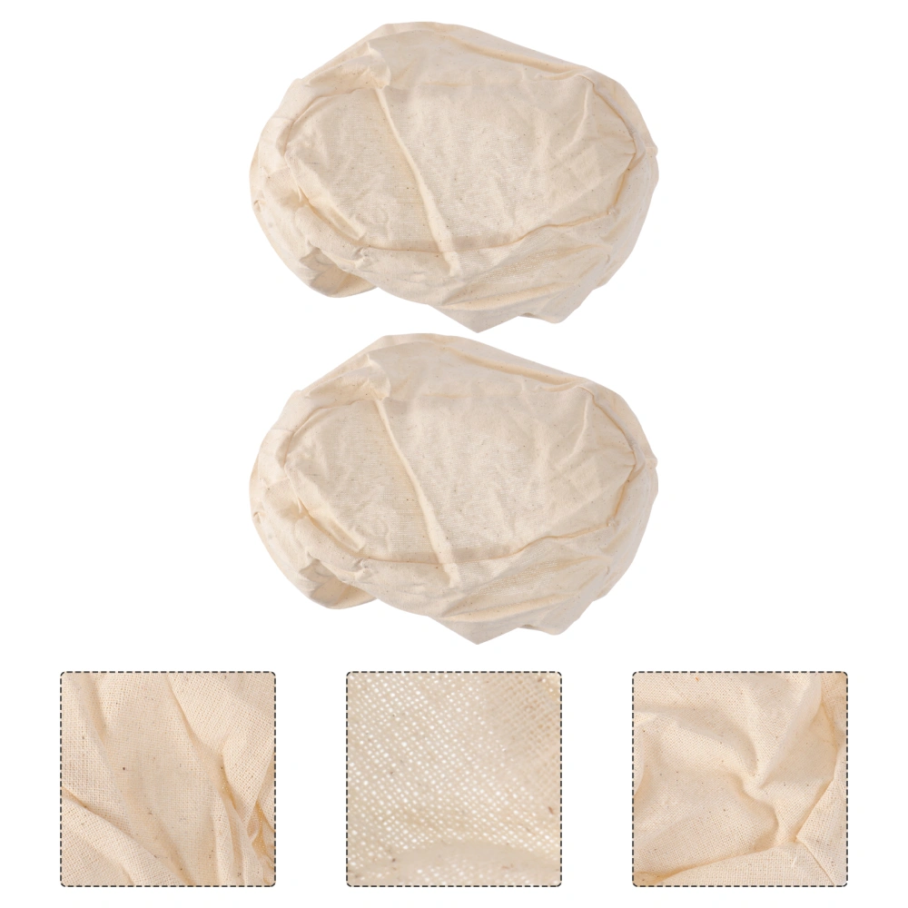 2PCS Bread Basket Cloth Covers Fermentation Basket Liners for Bakery Home Kitchen (Oval)