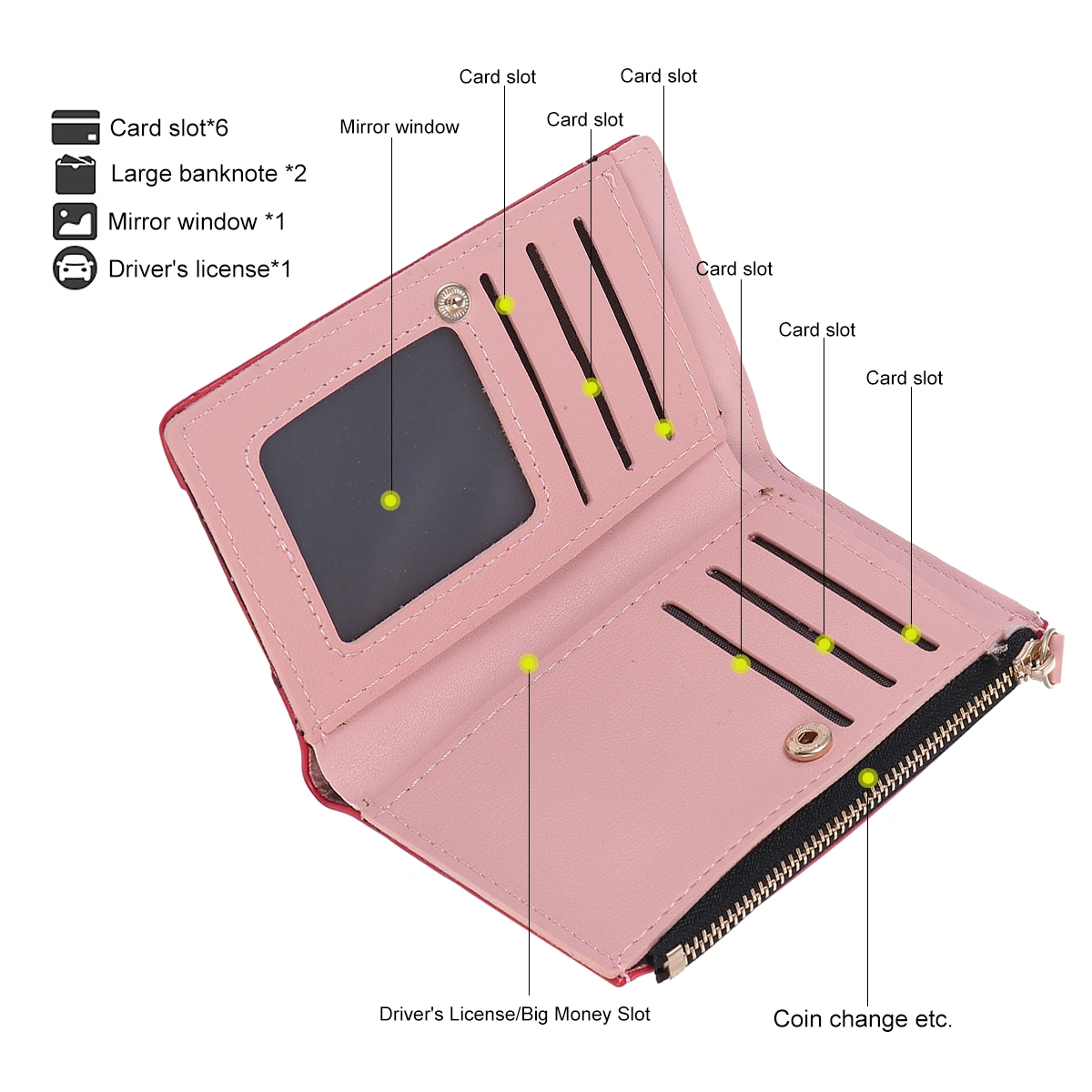 1pc Cash Wallet PU Wallet PU Square Wallet Change Wallet for Cards Coins