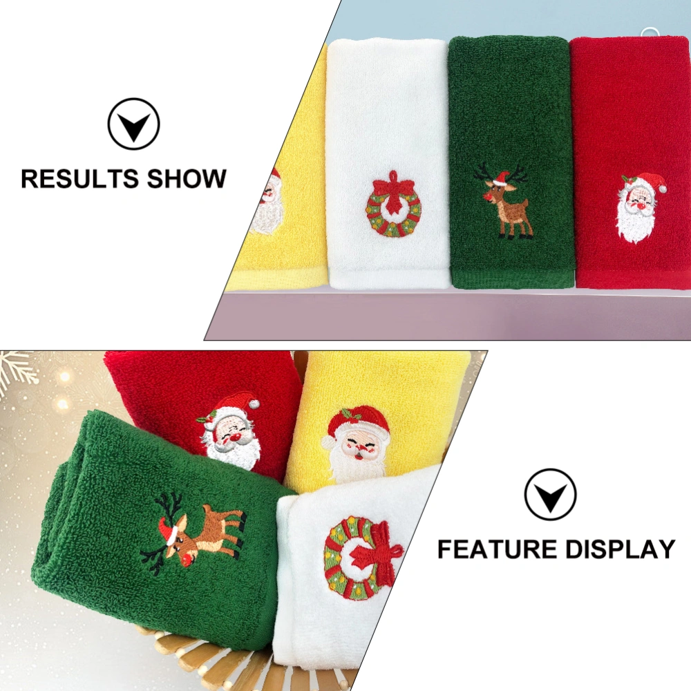 2pcs Christmas Face Towel Christmas Pattern Towel Xmas Face Washing Towel Cloth