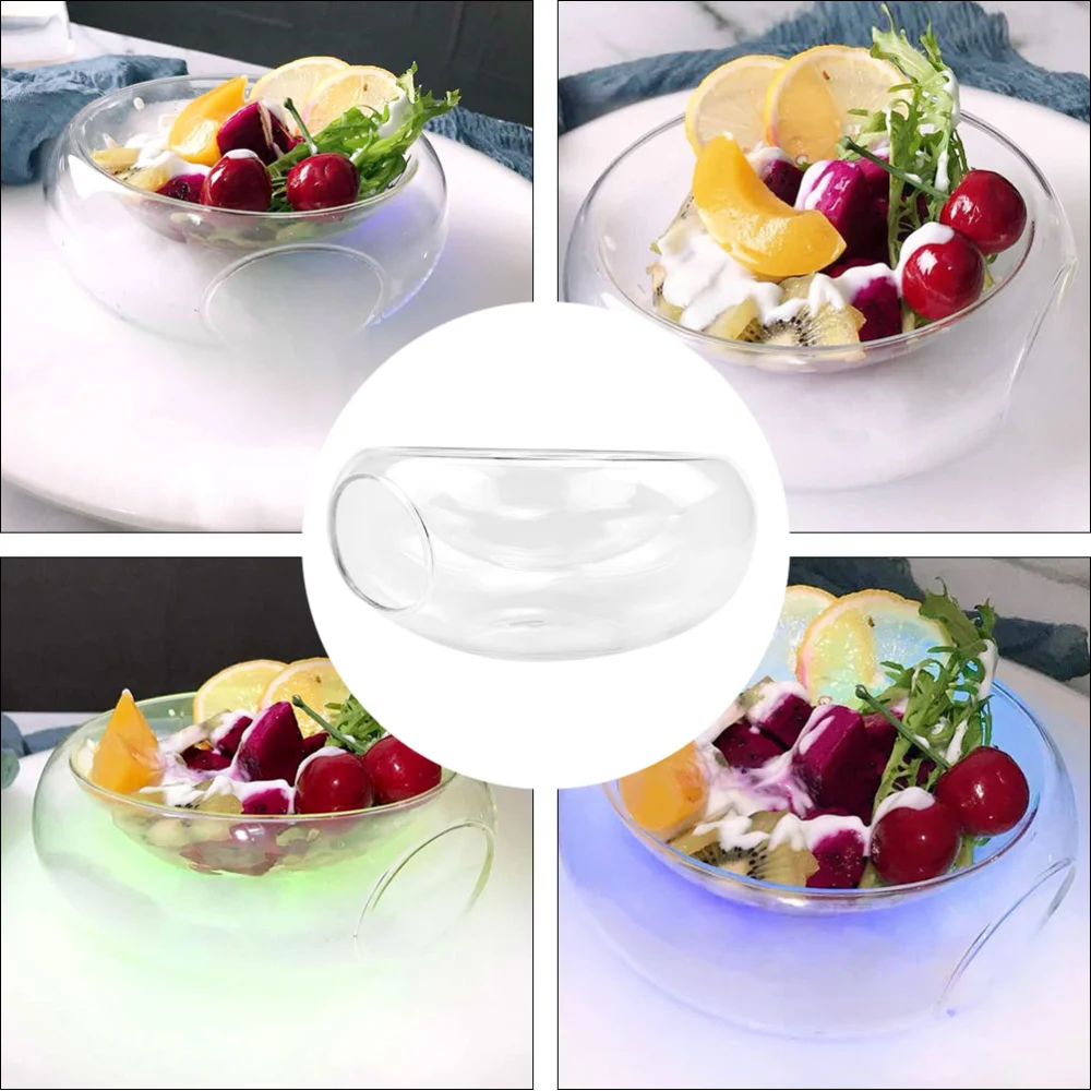 Creative Molecular Cuisine Transparent Glass Bowl Dry Ice Salad Bowl for Hotel