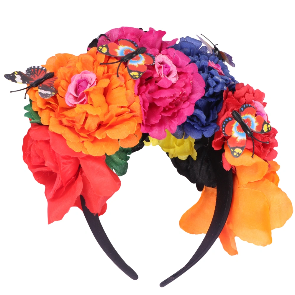 Flower Crown Headband Rose Headdress for Girls Ladies Women Floral Headwear