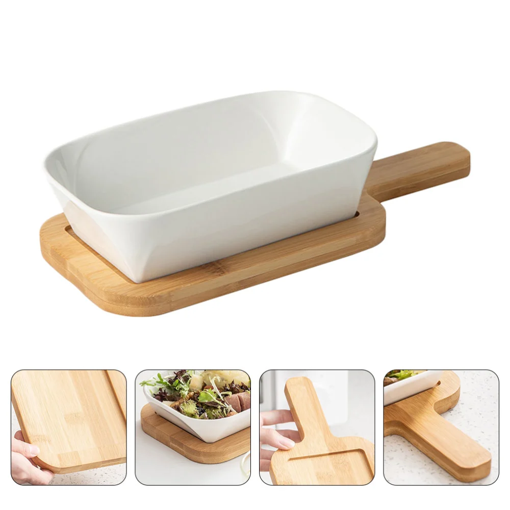 1 Set Smooth Delicate Baking Tray Durable Household Bakeware Ceramics Baking Pan