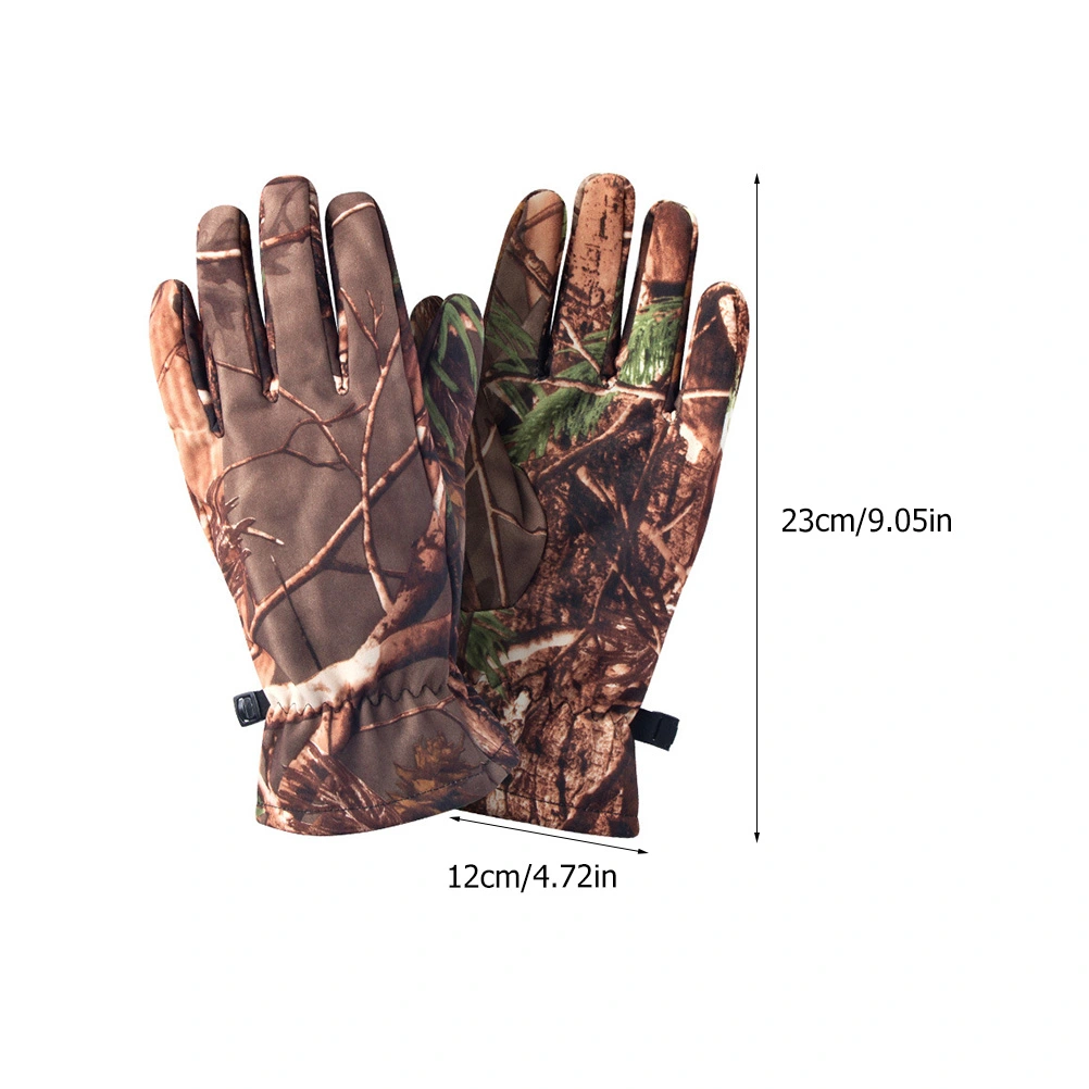 1 Pair of Camo Hunting Gloves Full Finger Gloves Outdoor Hunting Camouflage Gear