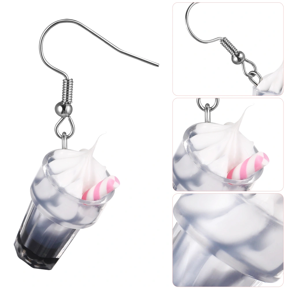 1 Pair of Ice Cream Pendant Eardrop Funny Women Ear Hook Creative Ear Dangler