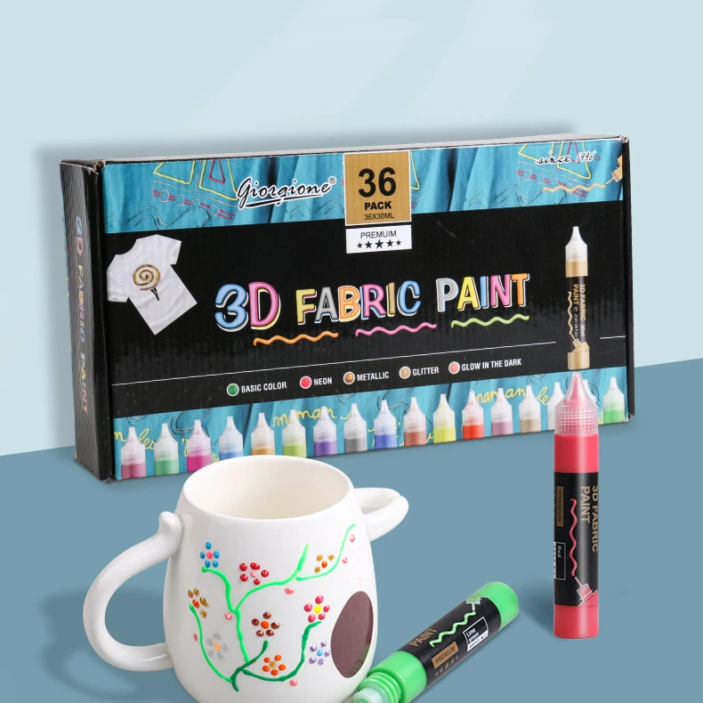 Hand-painted 3D Textile Paint Set