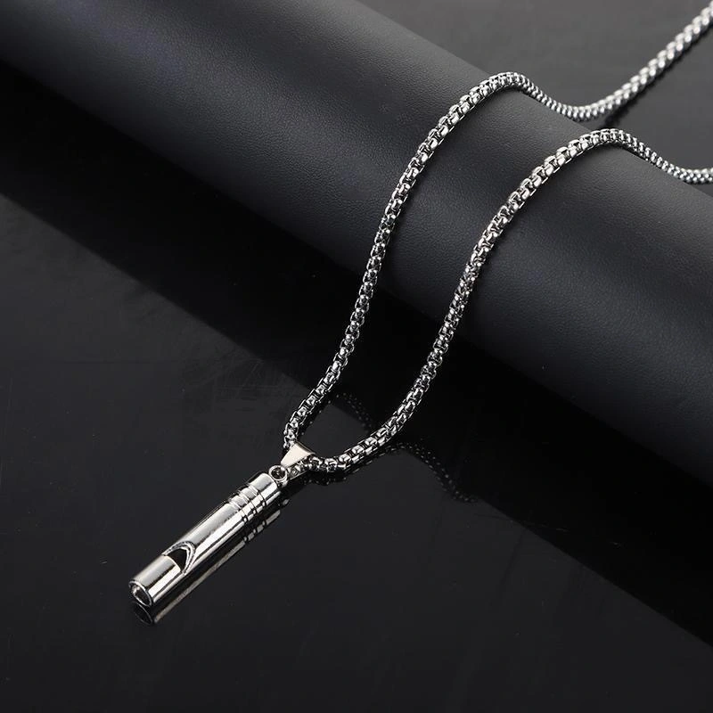 Trendy Men's Personalized Hip Hop Whistle Blow Pendant Sweater Necklace