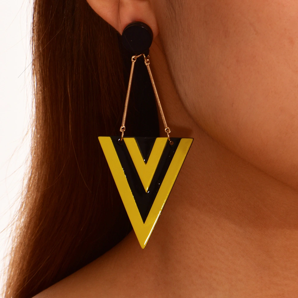 Fashion Popular Plate Triangle Patch Earrings