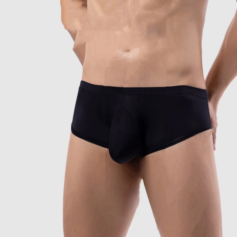 Men's Underwear Sexy Small Boxers Pure Color Ice Silk Summer Sports Stretch Comfortable Underwear