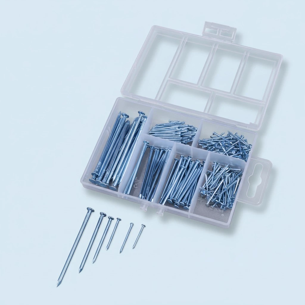 240 PCS Assortment Nails Brad Nails Round Picture Hanging Nails (Silver)