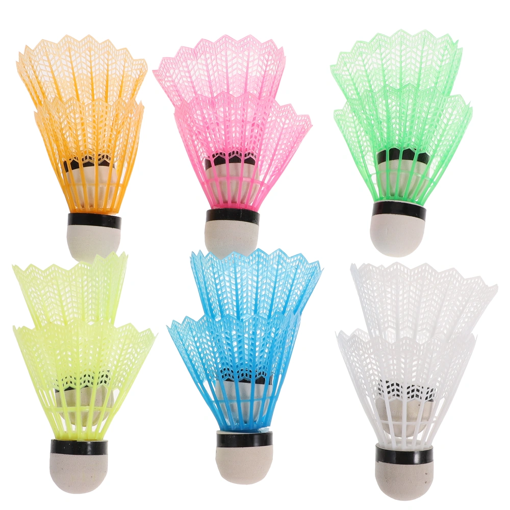 12Pcs Nylon Feather Shuttlecocks Training Plastic Badminton with Great Stability and Durability for Indoor Outdoor Sports