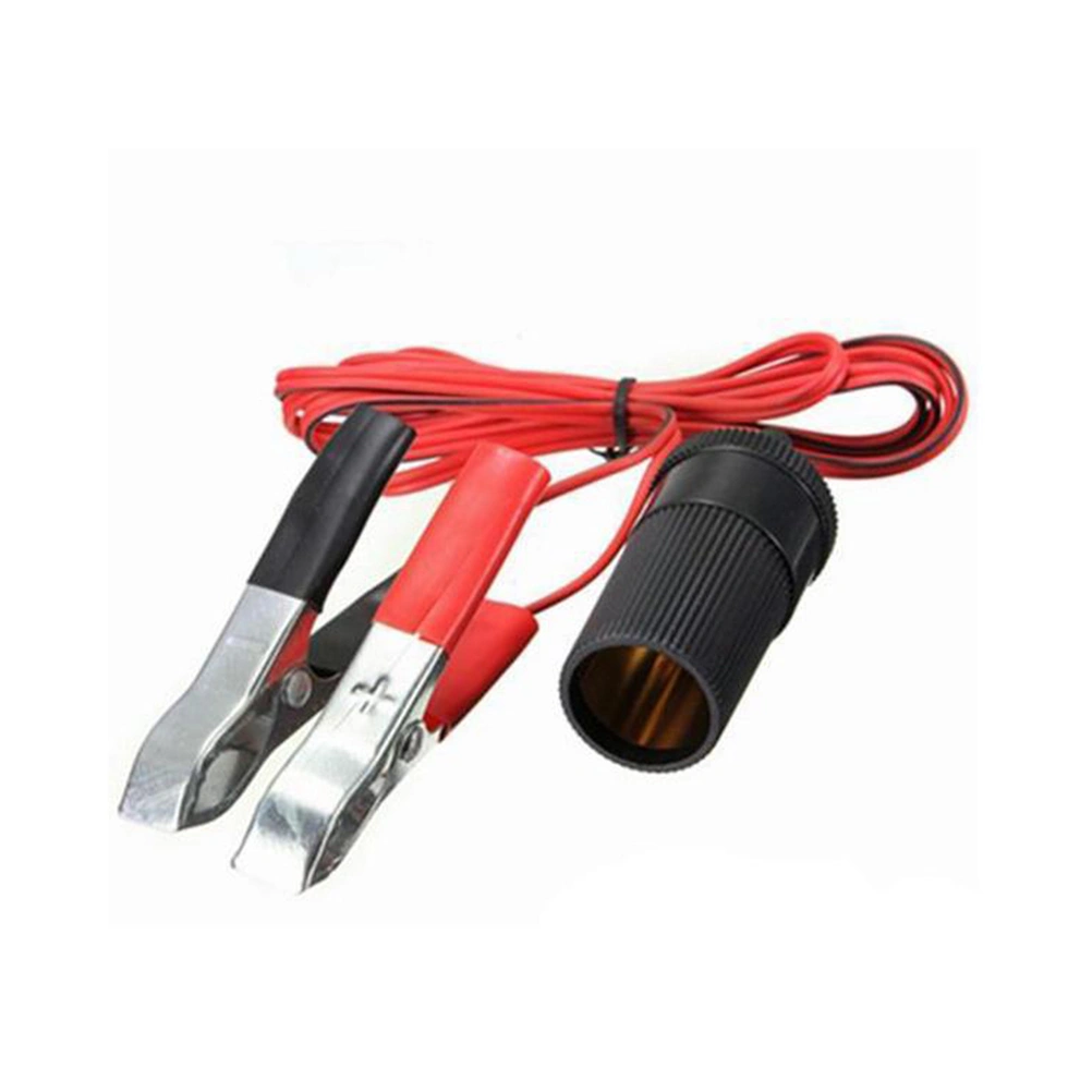 1.5M Car Battery Terminal Clamp Clip-on Cigarette Lighter Socket Power Adapter Car Booster Jumper Cables