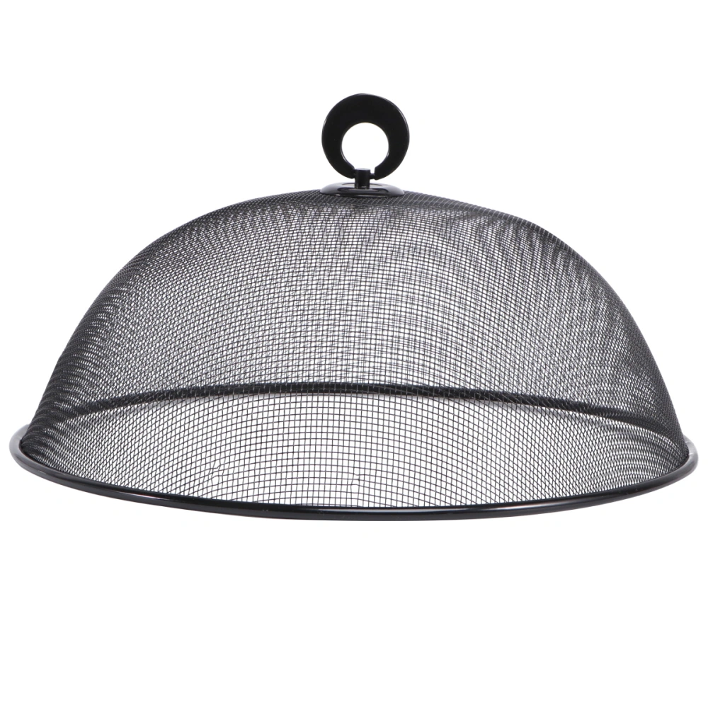 1Pc Plate Cover Dish Cover Mesh Cover Dining Table Round Style Anti Fly Mosquito Kitchen Stainless Steel Cover (Black)