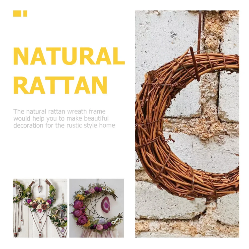 3pcs Moon Shape DIY Rattan Wreath Handmade DIY Rattans DIY Christmas Rattan Wreath