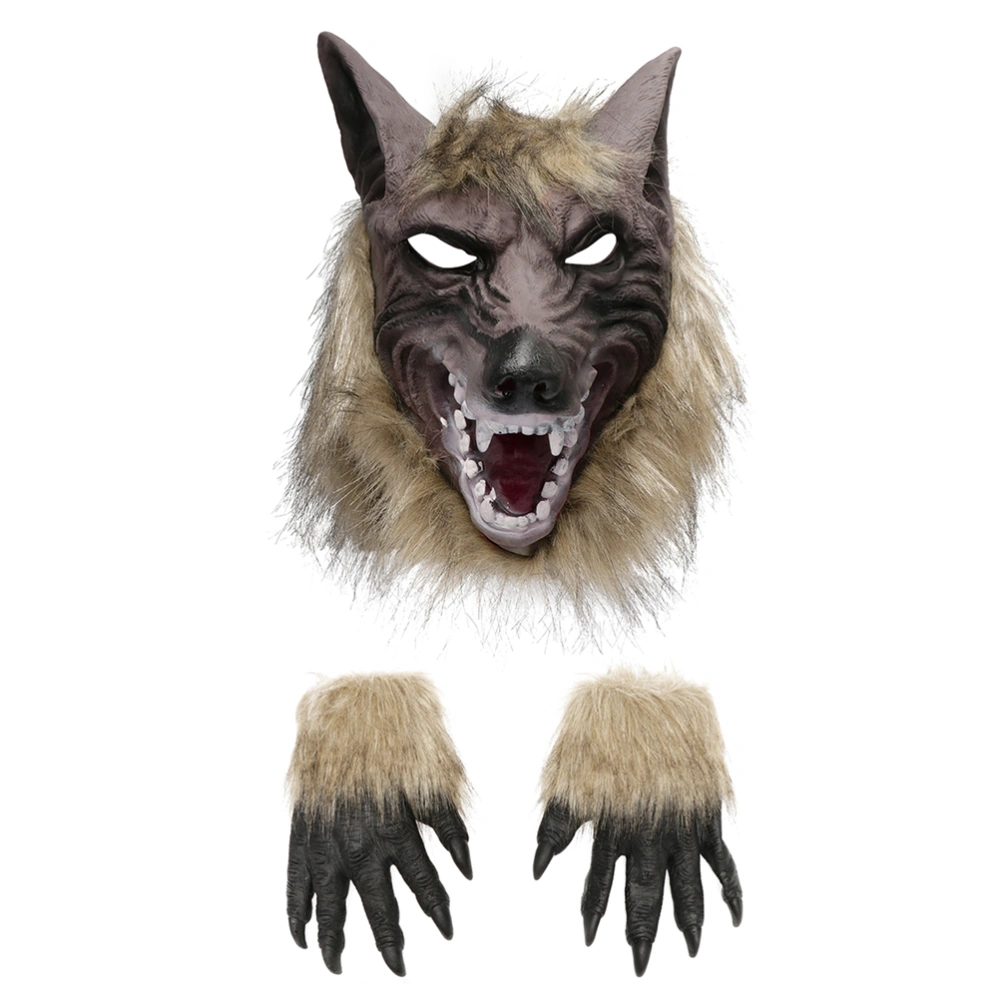 1 Set Wolf Mask and Claw Gloves Halloween Werewolf Cosplay Mask Dress Up Props