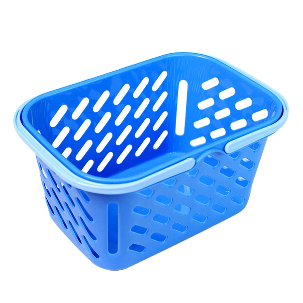 Shopping Basket Toy Portable Kids Plastic Grocery Basket with Handle for Children Kids Kitchen Pretend Play Toy(Random Color)