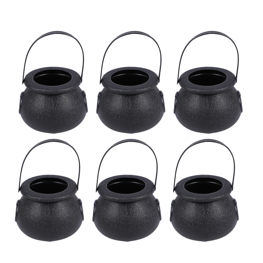 10pcs 5x7cm Halloween Candy Bucket Witch's Cauldron Trick or Treat Candy Pail Holder (Black)