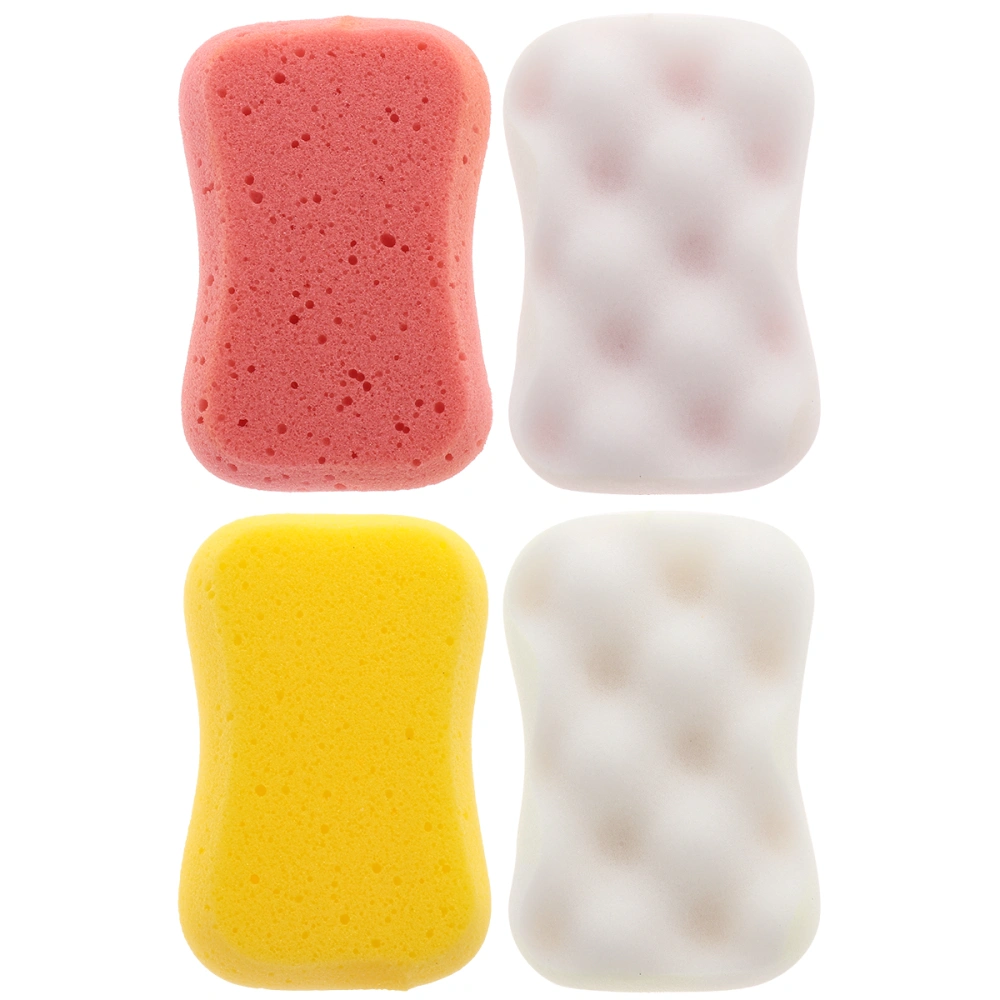 4pcs Shower Bath Brushes Bath Sponge Skin-Friendly Sponges Scrubbers Bathing Tools for Bathroom Home (Random Color)