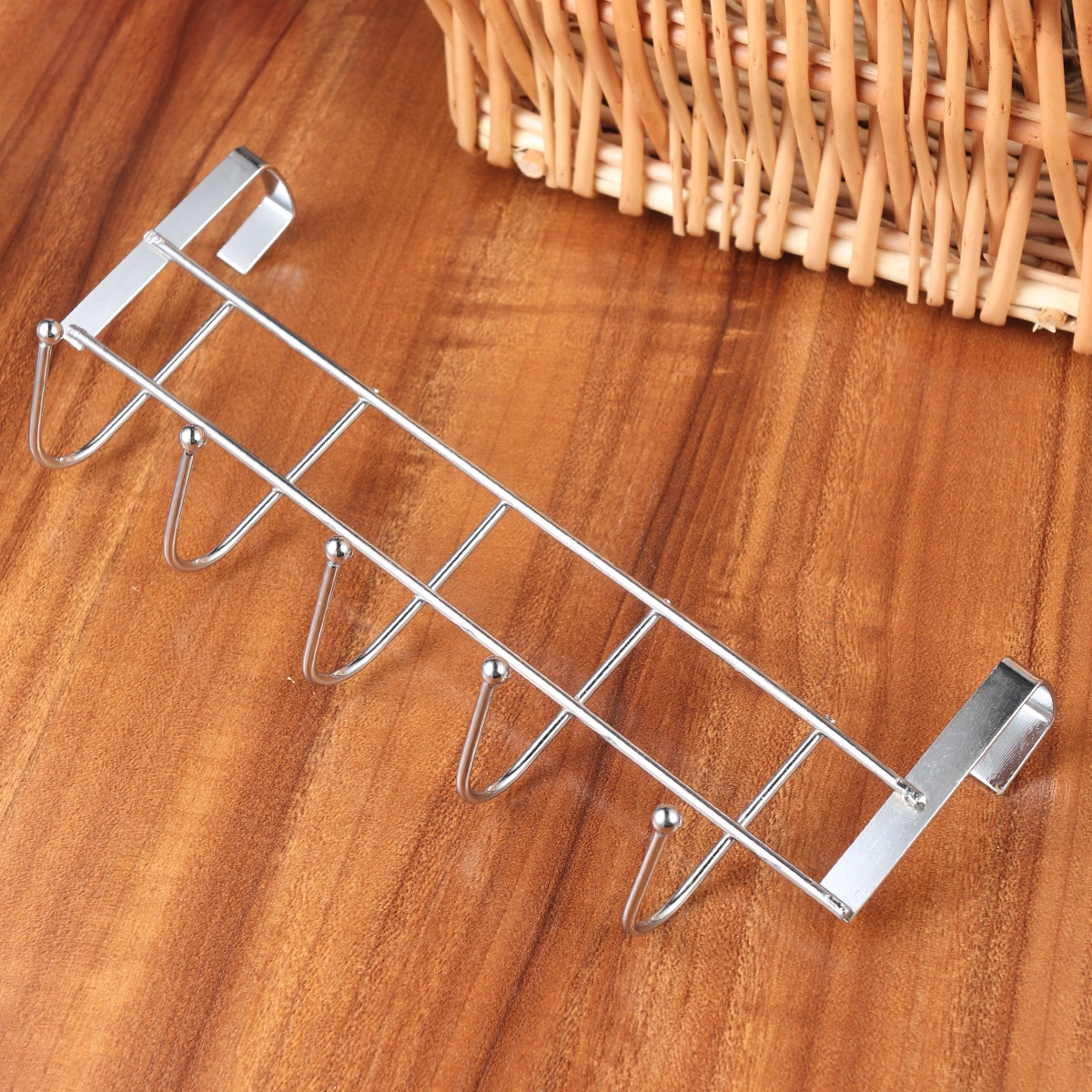 Stainless Steel Towel Door Hooks Wall Mounted Bath Towel Hook Hanger with 5 Hooks