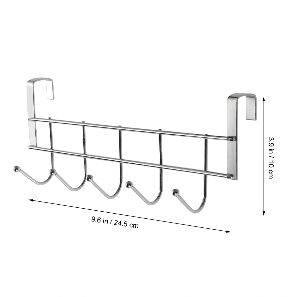 Stainless Steel Towel Door Hooks Wall Mounted Bath Towel Hook Hanger with 5 Hooks