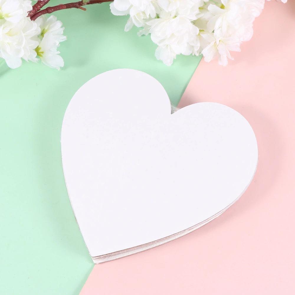 5 Pcs Heart Shape Cotton Drawing Board Thicken Art Painting Board Artist Paper Board Oil Paint Canvas Sketchpad (White)