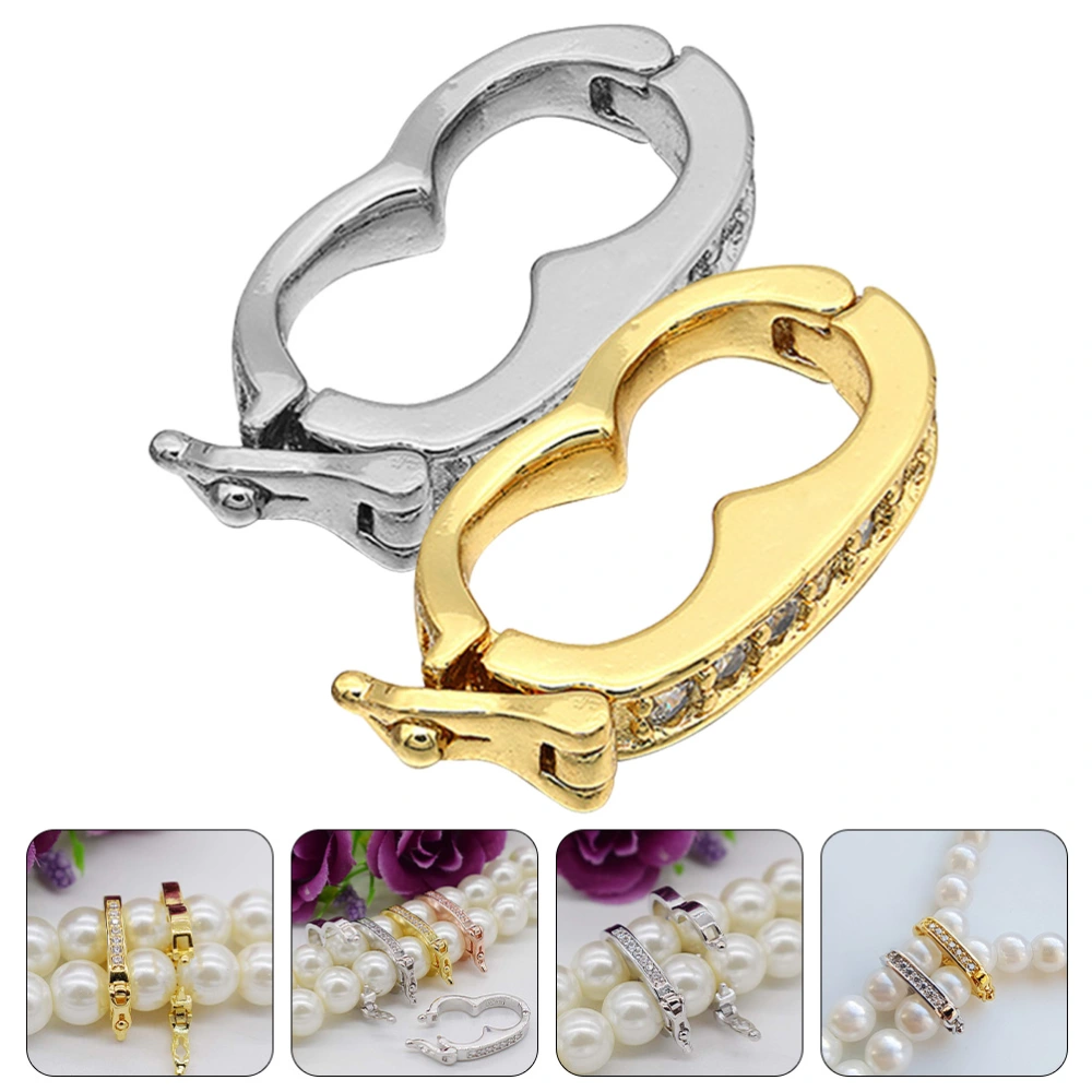 2pcs Necklace Shortener Clasps Necklace Pearl Shortener Echancer Clasps