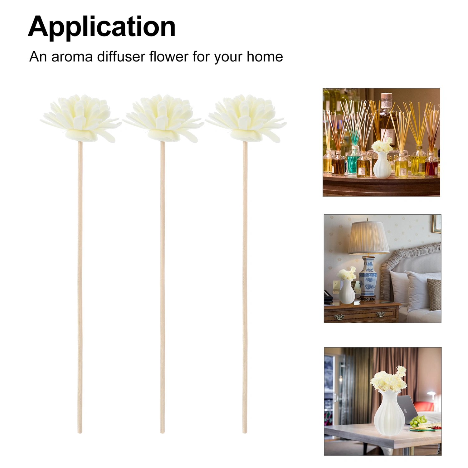 30pcs Rattan Flower Sticks Natural Fragrance Diffuser Aroma Oil Diffuser Flower