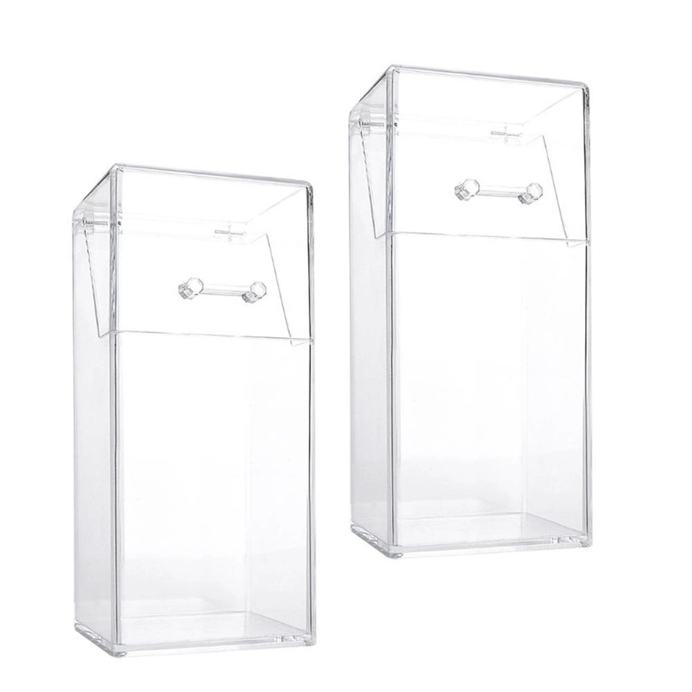 2Pcs Nordic Style Storage Box Multifunctional Storage Holder Transparent Box
