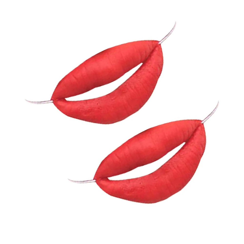 2pcs Halloween Decor Sexy Sausage Mouth Facial Funny Cartoon Red Lips Decors Toys Ornaments Props for Dance Party Festival Halloween