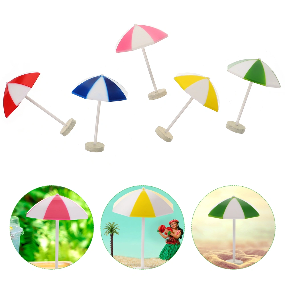 5pcs Micro Landscapes Umbrella Mini Umbrella DIY Hawaiian Party Miniatures