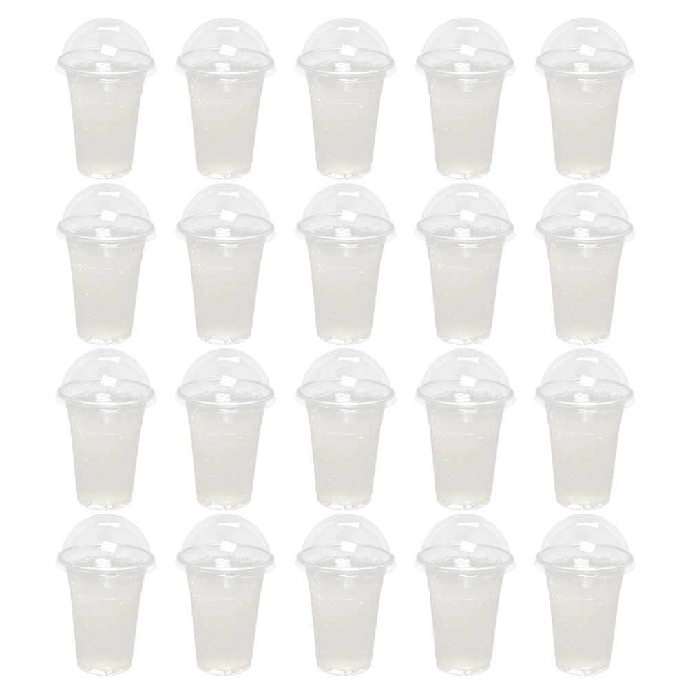 30 Sets of Disposable Juice Cups Transparent Beverage Cups Bubble Tea Cups Cold Drink Cups