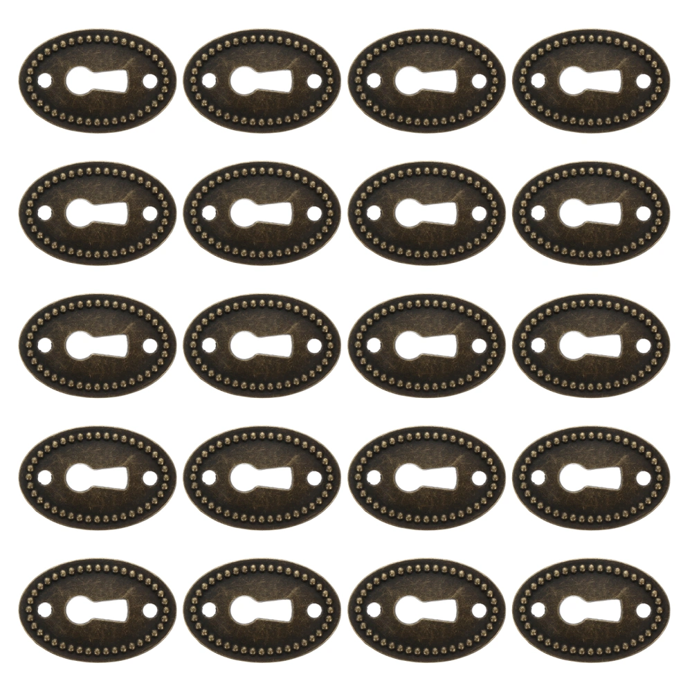 20pcs Oval Decorative Keyhole Cover Keyhole Escutcheon Plate for Dresser Drawer