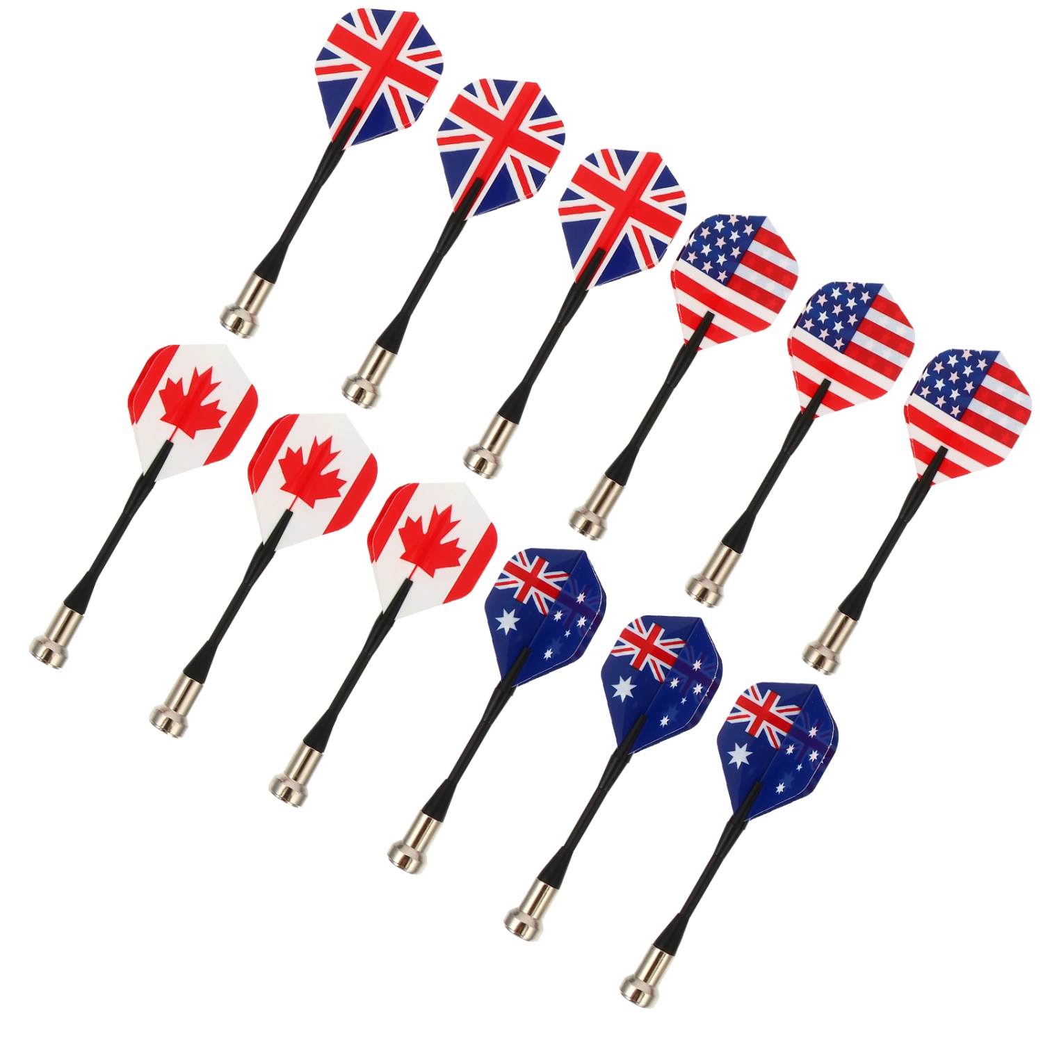 12pcs Magnetic Darts Safety Kids Darts Flag Pattern Darts for Target Game