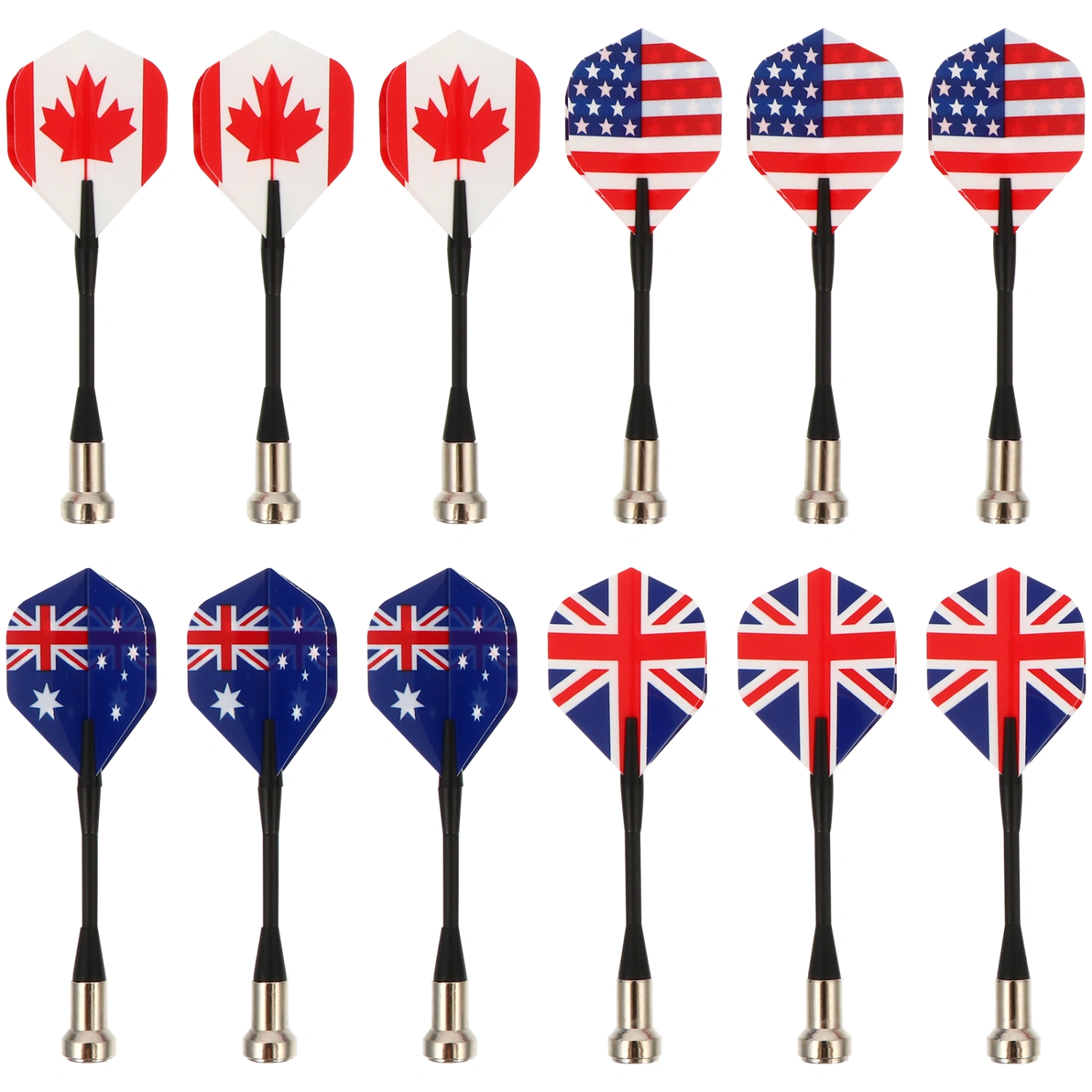 12pcs Magnetic Darts Safety Kids Darts Flag Pattern Darts for Target Game