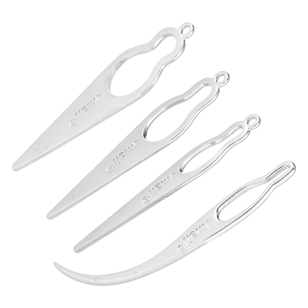 4pcs Dreadlock Tool Interlocking Tool Dreadlocks Crochet Hair Knitting Needles Hair Styling Accessory (Silver)